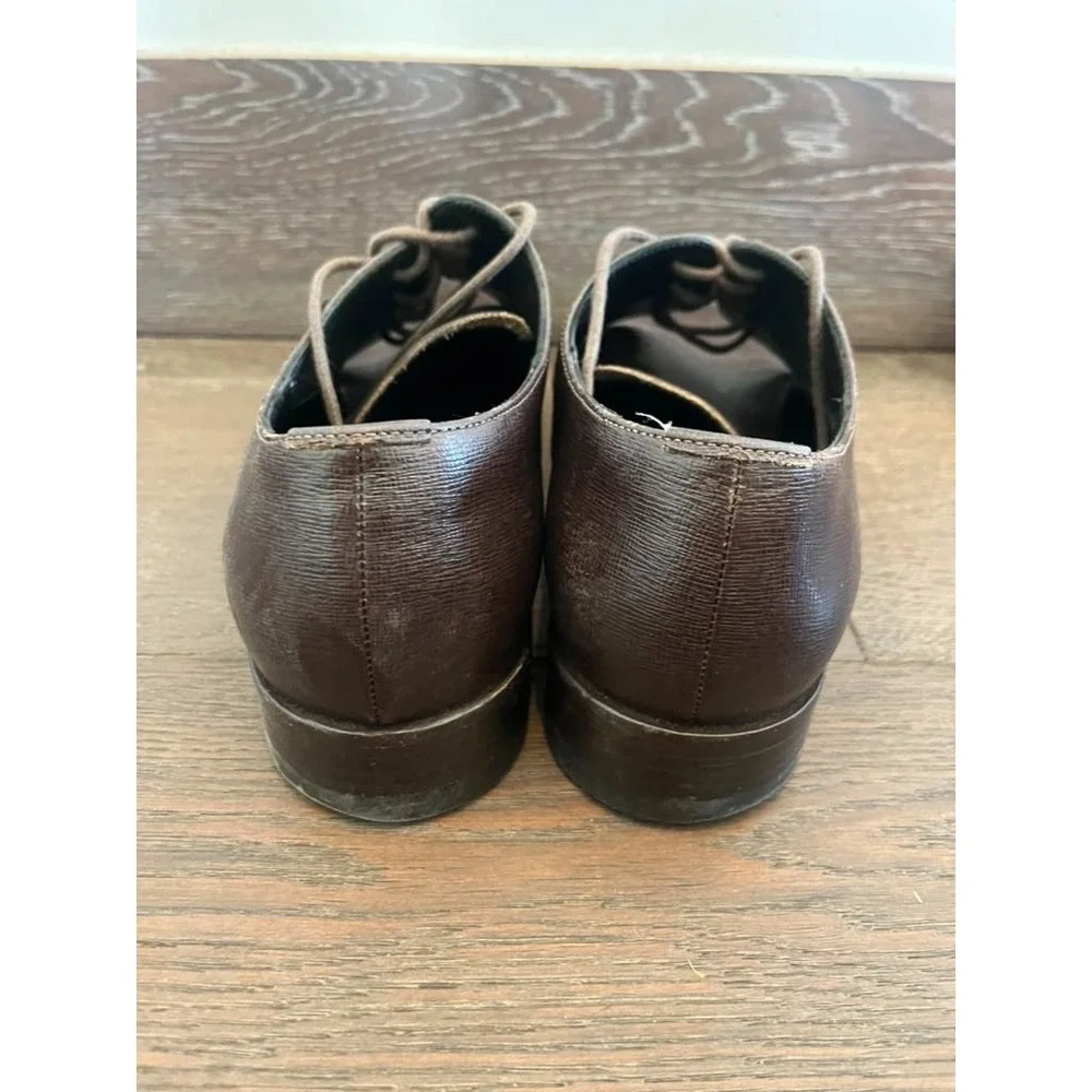 Porsche Design Brown Leather Derby Dress Shoes Men's EU 41 UK 7 Lace Up Italy